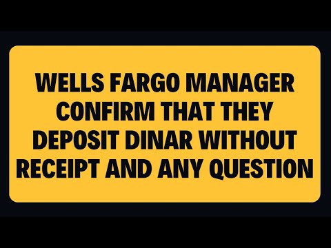 Iraqi Dinar Wells Fargo Manager Confirm They Deposit IQD Without Receipt Iraqi Dinar News today 2024 [Video]