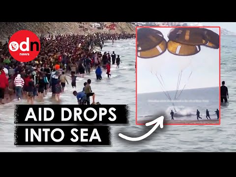 THOUSANDS of Desperate Palestinians Wait on Beach For Aid Drops [Video]