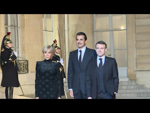 Emir of Qatar arrives in Paris for state dinner with French president, first lady | AFP [Video]