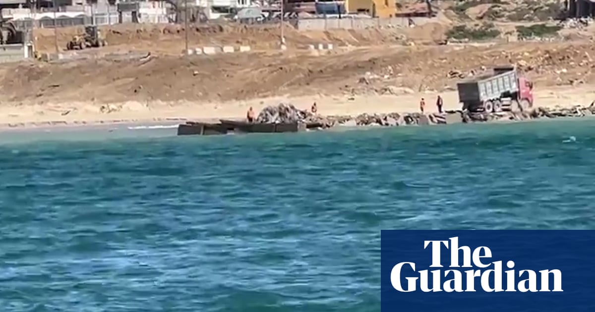 Aid ship from Cyprus begins to offload humanitarian supplies on Gaza coast  video | World news
