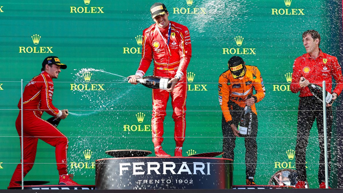 Sainz wins Australian GP after Verstappens car catches fire  NBC New York [Video]