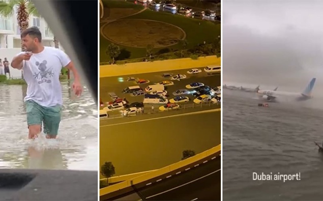 Scary moment stranded Kiwis swim to safety in ‘apocalyptic’ Dubai floods [Video]