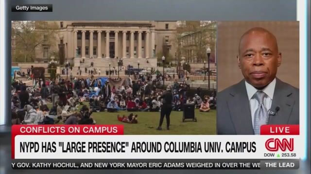 Jake Tapper asks Eric Adams whether it is protected free speech when a pro-Gaza protester at Columbia praises Hamas. [Video]