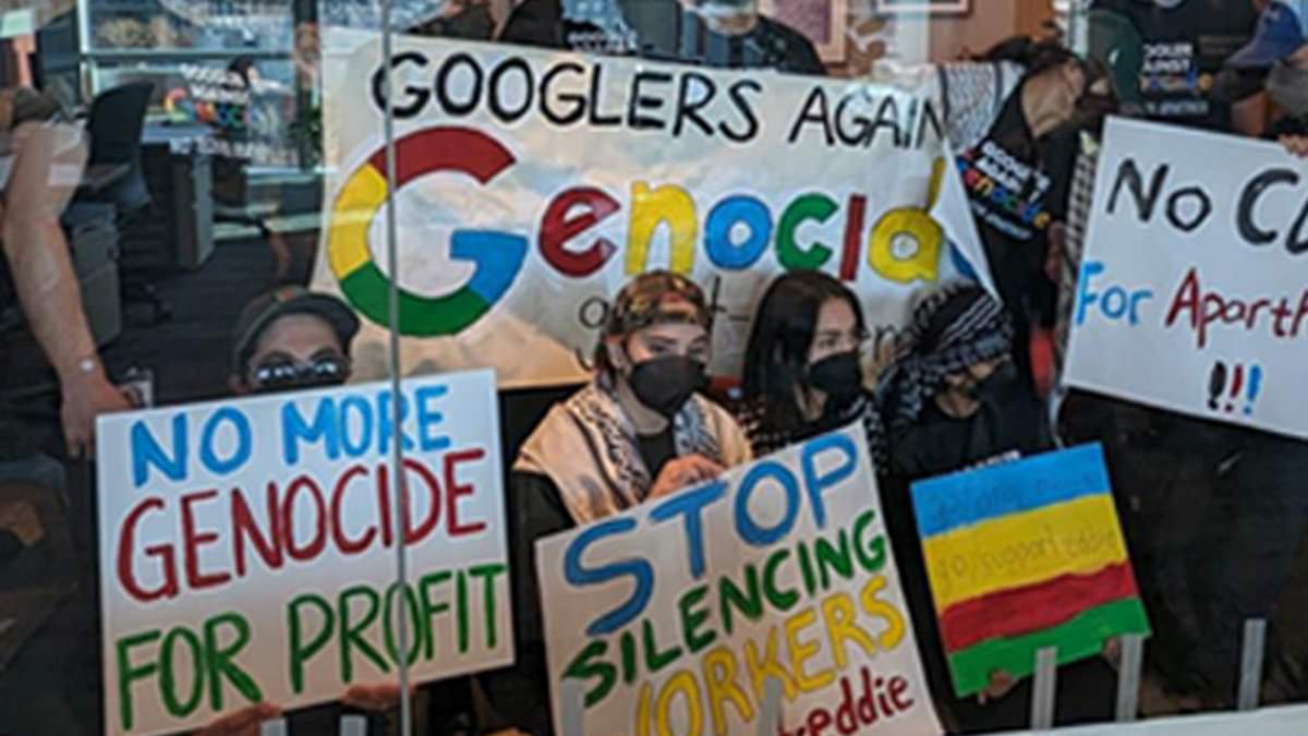 Google fires 20 more workers after staff staged anti-Israel protests as CEO Sundar Pichai says workplace isn’t for politics [Video]