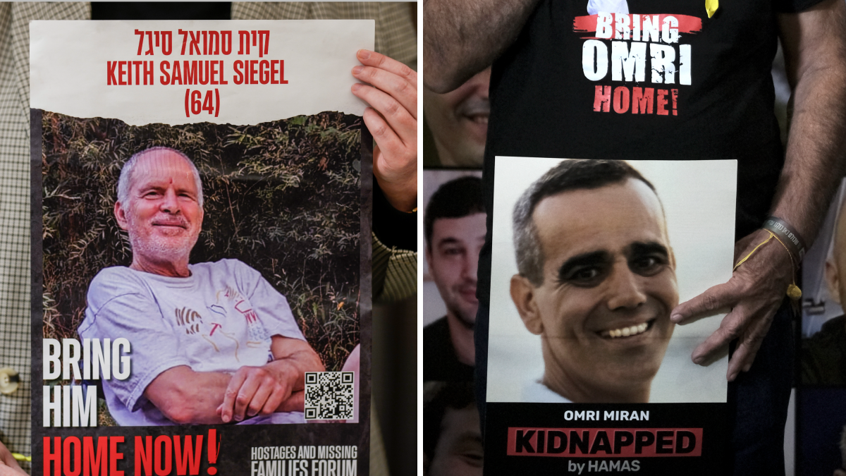 Hamas releases video of Israeli hostages Keith Siegel and Omri Miran  NBC10 Philadelphia