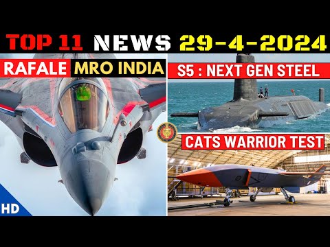 Indian Defence Updates : Rafale MRO Facility,S5 SSBN Steel,DRDO Sea Launch Pad,CATS Warrior Test [Video]