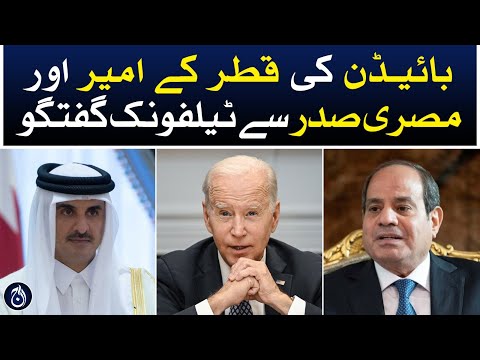 Biden telephone conversation with emir of Qatar and president of Egypt – Aaj News [Video]