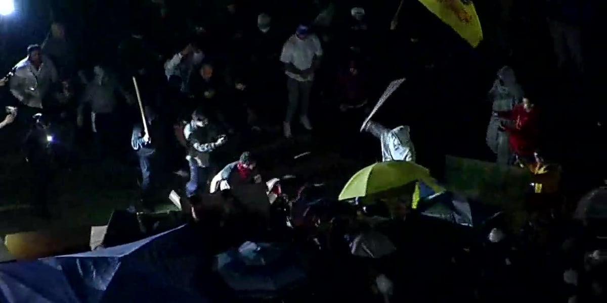 GRAPHIC: Violence breaks out between dueling group of protesters at UCLA (no audio) [Video]
