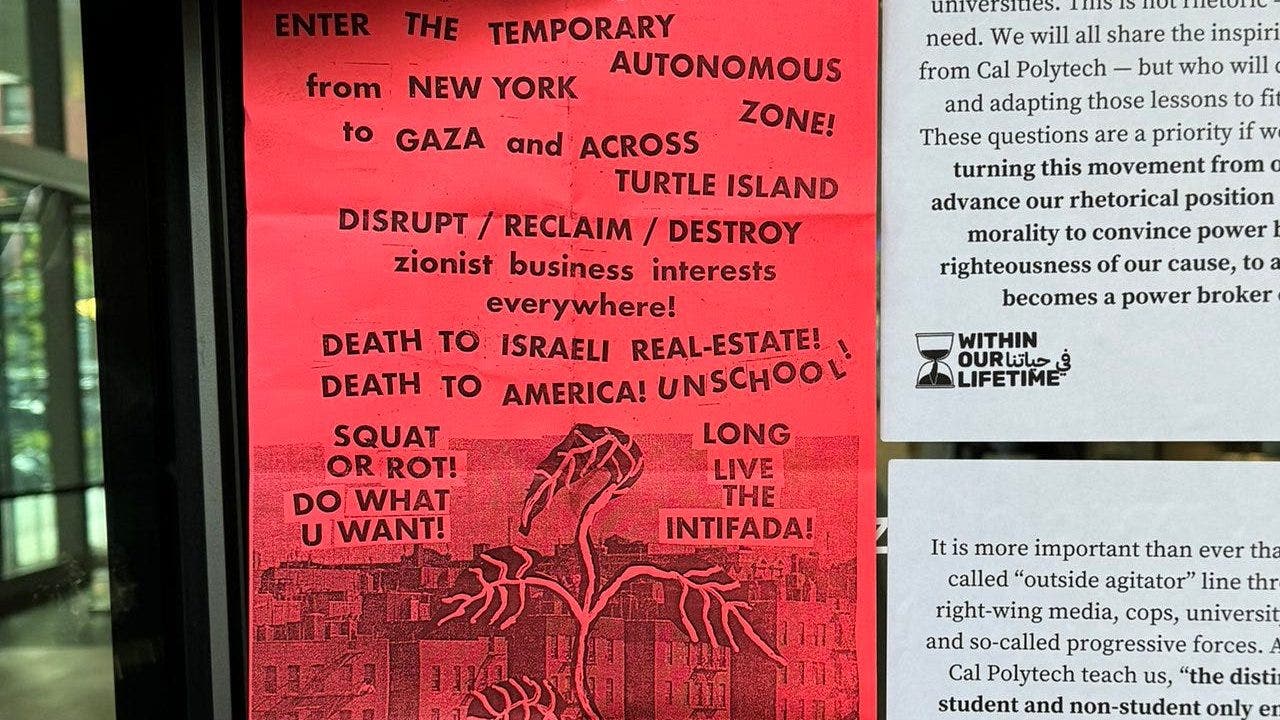 NYPD share ‘Death to Israeli real estate,’ ‘Death to America’ signs found on NYU property [Video]