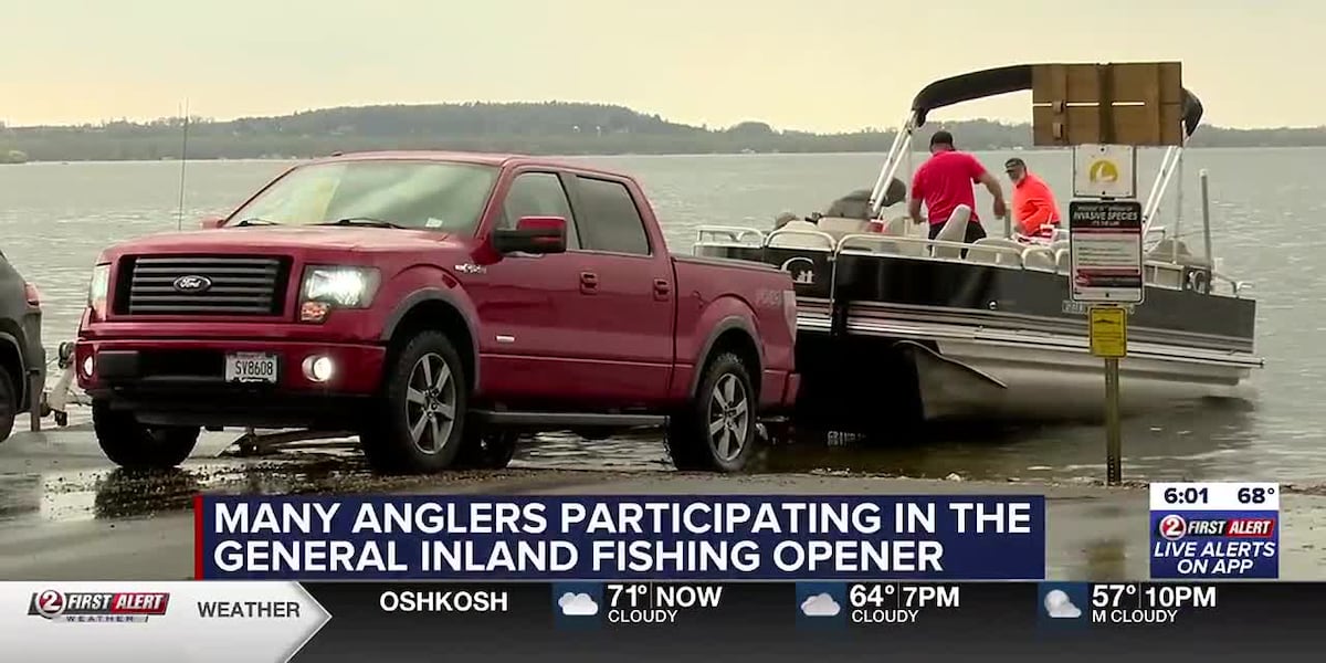 Many anglers participating in the general inland fishing opener [Video]