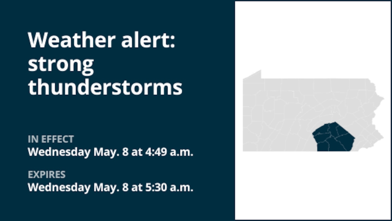 Weather alert for strong thunderstorms in Central Pa. early Wednesday morning [Video]