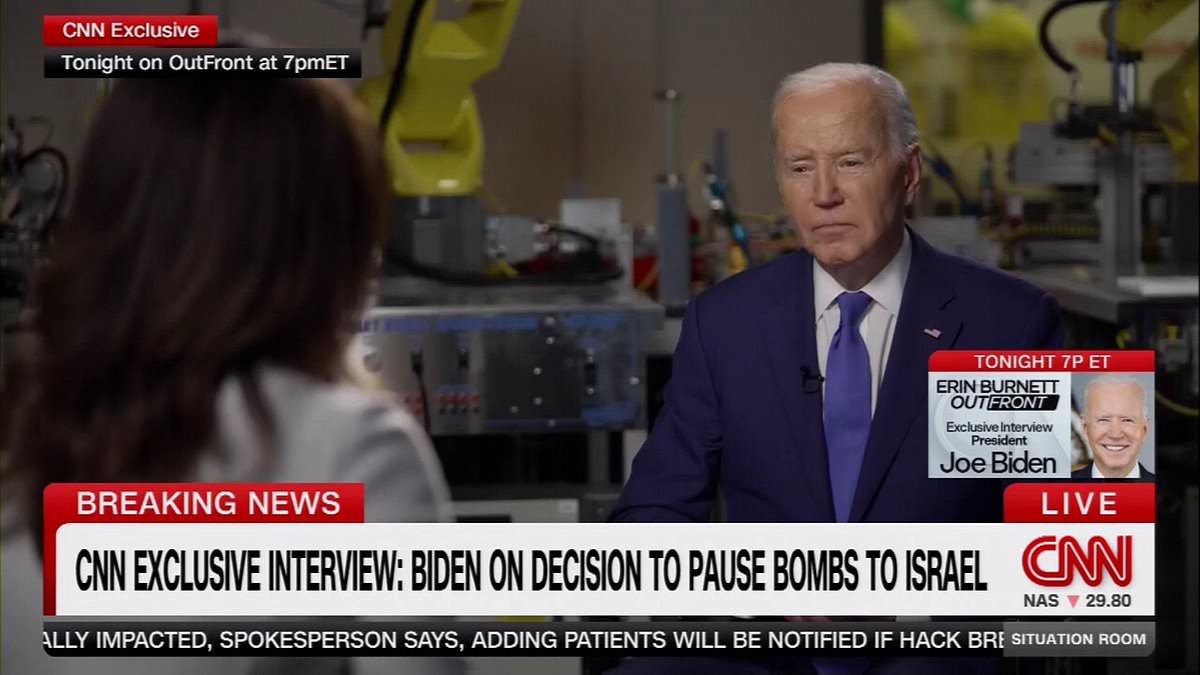 Biden warns Israel he will stop sending U.S. bombs and artillery rounds if there is a major invasion of Rafah and claims American explosives have been used to kill civilians [Video]
