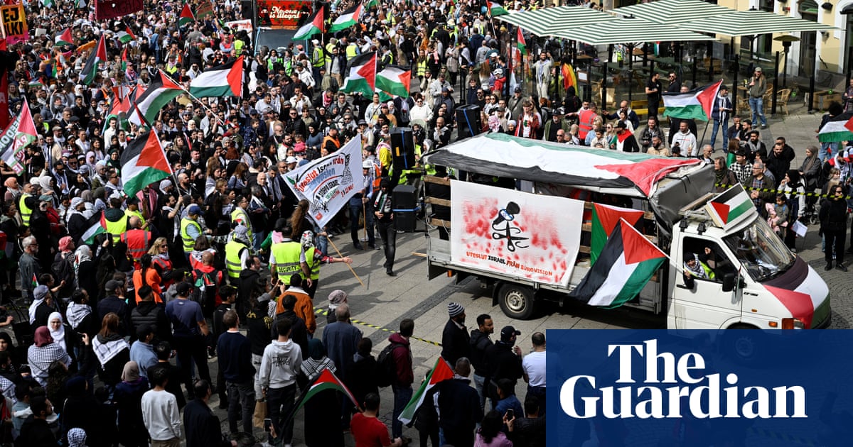 Thousands protest in Malm against Israel taking part in Eurovision  video | World news