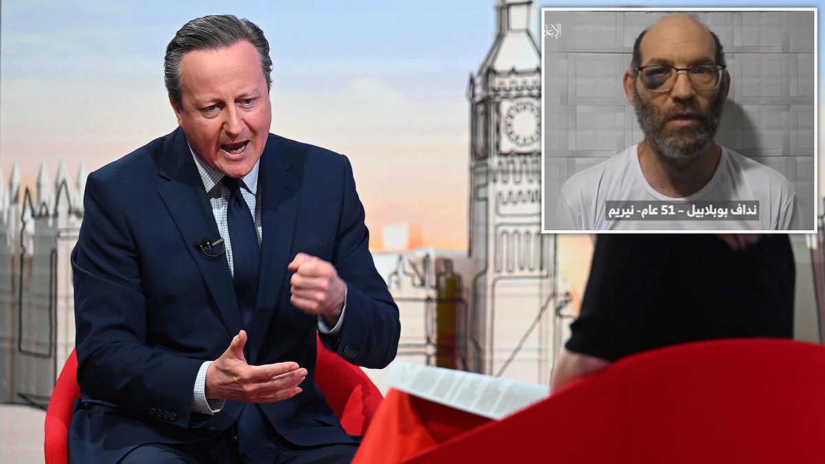 David Cameron blasts BBC for failing to call Hamas ‘terrorists’ after jihadis claimed British-Israeli hostage Nadav Popplewell is dead – less than three hours after releasing video of him still alive