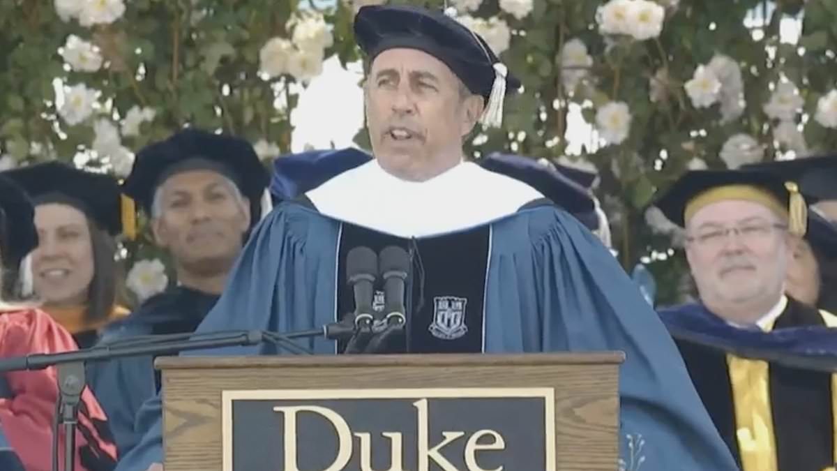 Duke University students holding Palestine flags WALK OUT of commencement ceremony as Jerry Seinfeld is introduced to speak [Video]