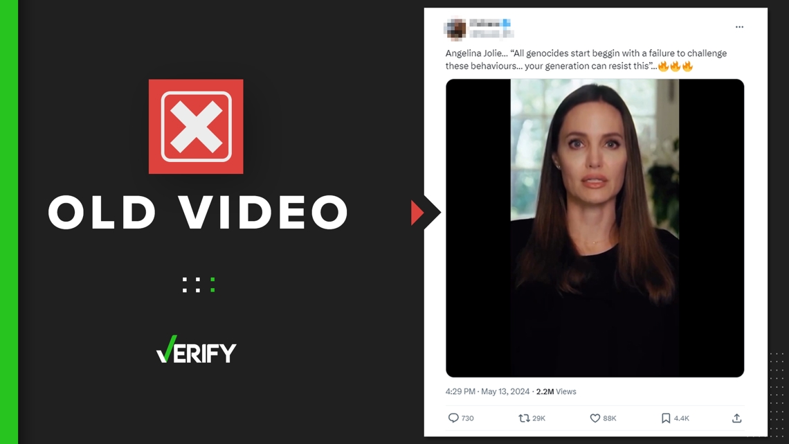 Video of Jolie shared with #blockout2024 is three years old [Video]