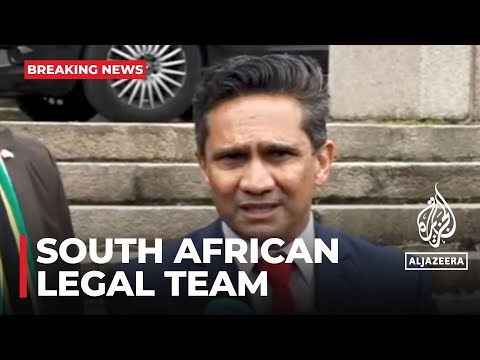 South African legal team are speaking to the press outside the world court at the Hague [Video]