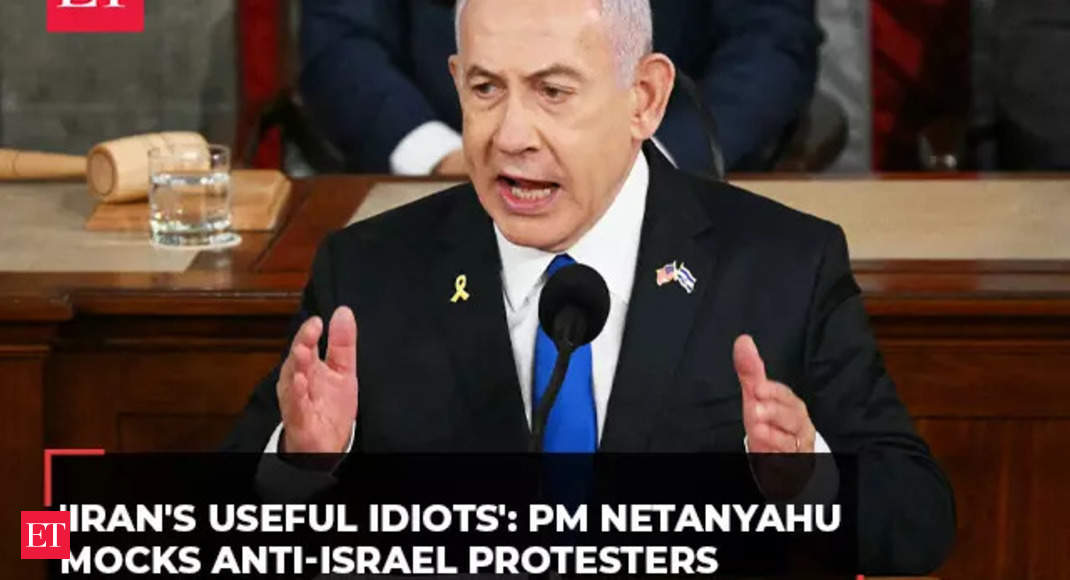 Israeli PM Netanyahu slams anti-Israel protesters in US; calls them ‘Iran’s useful idiots’ – The Economic Times Video