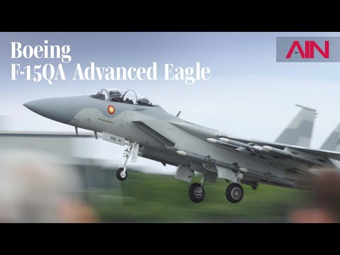 Qatar Emiri Air Force Boeing F-15QA Advanced Eagle Flies at Farnborough International Airshow – AIN [Video]